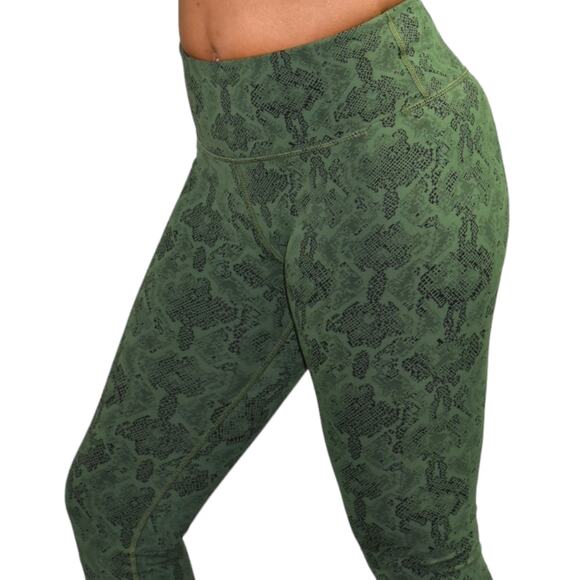 Vimmia Snake Print Leggings Green Python High Waist Stretch Activewear Small - Picture 4 of 14